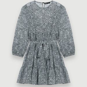 MAJE BABY DOLL DRESS IN PRINTED JACQUARD (size 36)